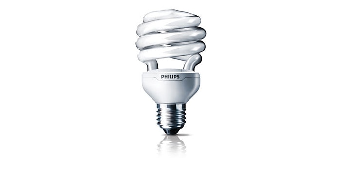 Una lampadina fluorescente compatta