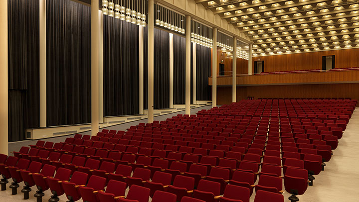 Illuminare in modo efficace una sala da concerti creando allo stesso tempo un risultato visivo straordinario con l'illuminazione a soffitto di Philips
