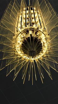 Lampadario a bracci nella sala da concerti, Germania, con lampade Philips