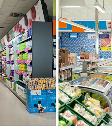 Le luci a LED di Philips conferiscono un tocco di brillantezza in più ai prodotti nel supermercato Consum di Valencia