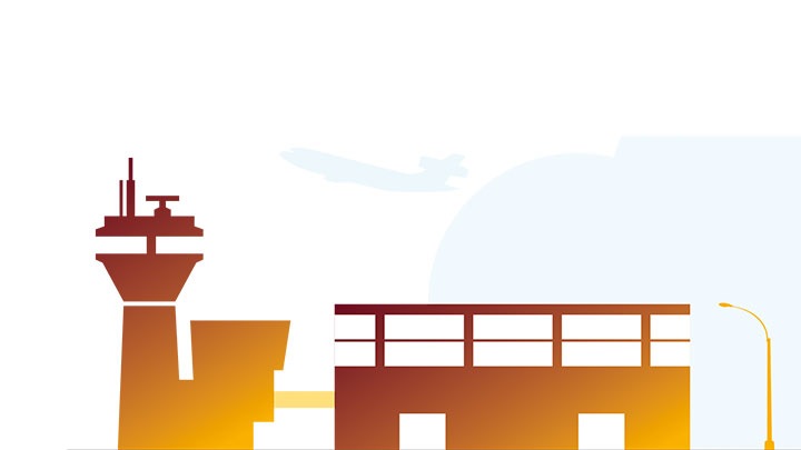 Illustrazione del terminal dell'aeroporto