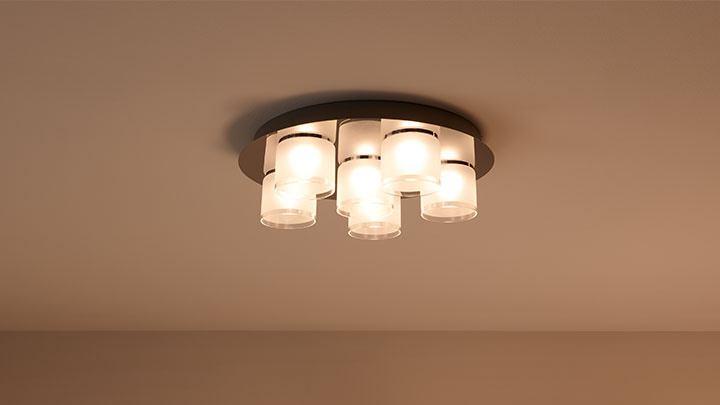 Apparecchio per illuminazione montato a soffitto con faretti LED Philips