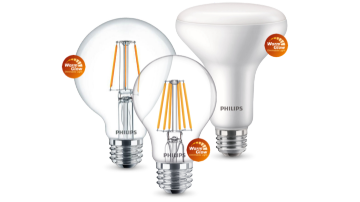 Famiglia di prodotti Lampade LED Philips Warm Glow con etichette Warm Glow